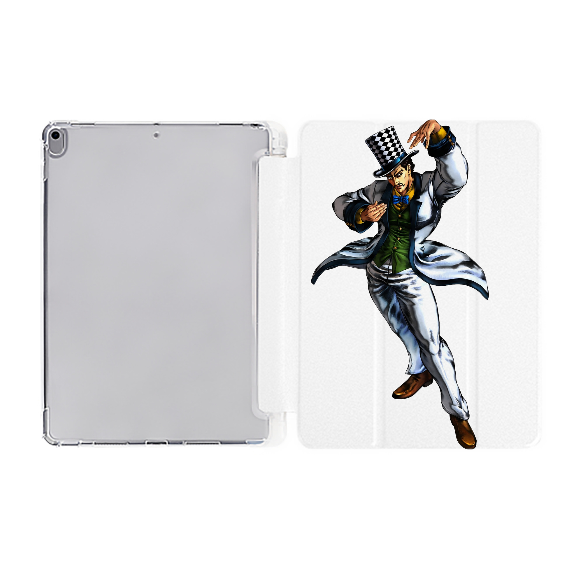 （画像用） ジョジョの奇妙な冒険 ウィル?アントニオ?ツェペリ JoJo's Bizarre Adventure Will Anthonio Zeppeli IPad ケース ペン収納付き 三つ折りスタンド PUレザー×シリコン 対応機種9.5/10.5/10.9インチ